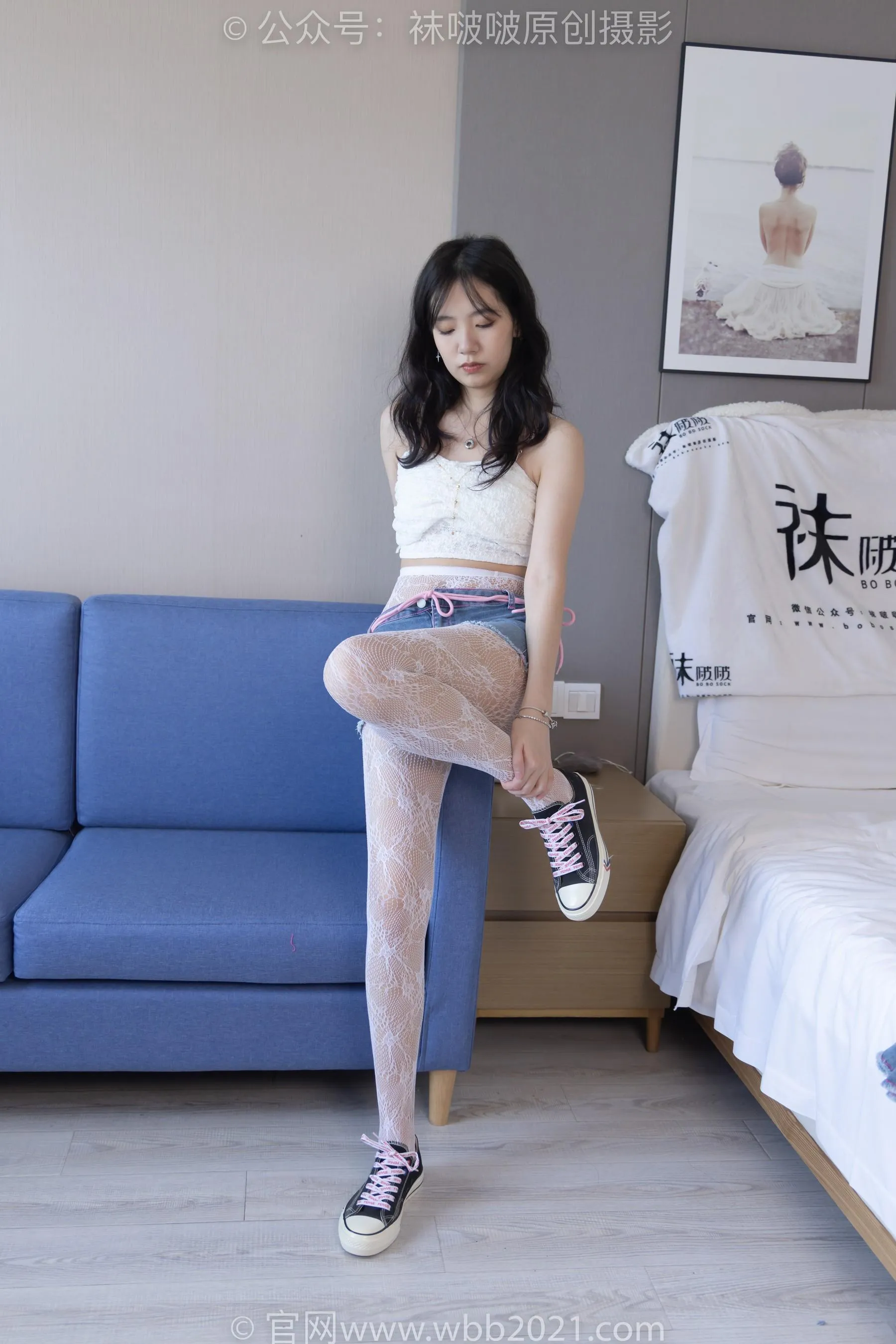 [BoBoSocks袜啵啵]NO.231 小甜豆-板鞋、白色蕾丝袜、可拆卸牛仔裤、裤里丝 [67P]插图7